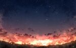  absurdres chinese_commentary cloud commentary highres no_humans original outdoors rune_xiao scenery signature sky star_(sky) starry_sky still_life sunset 