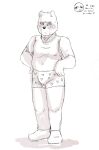  2023 absurd_res anthro bear biped blush clothing hi_res humanoid_hands male mammal sargento_caricias shirt solo topwear underwear unicorn_wars zadscat 