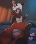  ailurid anthro butt canid canine ertonhin fennec fox hi_res hybrid intersex mammal nibbles_(snowypaws) pawpads red_panda solo 