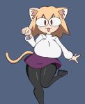  :3 animal_humanoid big_breasts black_clothing black_legwear black_thigh_highs blonde_hair blue_background bottomwear breasts canni_can cat_humanoid cat_tail clothed clothing cute_expression felid felid_humanoid feline feline_humanoid female fully_clothed hair humanoid inner_ear_fluff legwear looking_at_viewer mammal mammal_humanoid neco-arc pupils purple_bottomwear purple_clothing purple_skirt red_eyes red_pupils simple_background skirt smile solo stockings sweater thick_thighs thigh_highs topwear tsukihime tuft turtleneck type-moon white_clothing white_sweater white_topwear wide_hips 