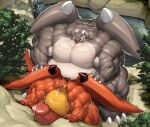  2018 against_surface against_wall anthro big_muscles big_penis bodily_fluids claws dragon dripping duo fangs from_behind_position gadiel_(kitora) genital_fluids genitals glistening grey_body hands_on_wall hi_res high-angle_view holding_another horn huge_biceps huge_muscles huge_pecs huge_penis huge_quads hyper hyper_genitalia hyper_muscles hyper_penis kitora leaking leaking_precum male male/male musclegut muscular muscular_anthro muscular_male open_mouth orange_body outside outside_sex overweight overweight_anthro overweight_male penis precum precum_drip precum_on_penis saliva sex size_difference spikes sweat teeth thick_arms thick_thighs tongue vein veiny_muscles veiny_penis yellow_body yellow_eyes zeta_(kitora) 