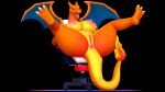  3d_(artwork) absurd_res anthro big_breasts big_butt bottomwear breast_grab breast_squish breasts butt chair charizard claws clothing curvaceous curvy_figure denim denim_clothing digital_media_(artwork) dragon fangs female figurine fire furniture gaming_chair generation_1_pokemon hand_on_breast hi_res jeans legs_in_air looking_pleasured nintendo nonotoys open_mouth orange_body pants pillow pokemon pokemon_(species) solo spread_legs spreading squish teeth tongue tongue_out voluptuous wings yellow_body 