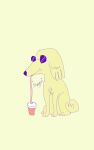  10:16 ambiguous_gender blonde_hair canid canine canis domestic_dog eyewear feral fur hair hi_res mammal paws puppkittyfan1 quadruped slurping solo sunglasses tail yellow_body yellow_ears yellow_fur yellow_tail 