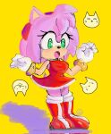  accessory amy_rose anthro big_breasts blush bracelet breasts clothed clothing dress eulipotyphlan eyelashes female footwear fur gloves green_eyes hair_accessory hairband handwear head_tuft hedgehog hi_res jewelry mammal mawstrife open_mouth pink_body pink_fur red_clothing red_dress red_footwear red_shoes sega shoes simple_background solo sonic_the_hedgehog_(series) tan_body tan_fur thick_thighs tuft white_clothing white_gloves white_handwear wide_hips yellow_background 