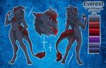  anonymous_artist anthro blue_body blue_fur everest(cpt_everest) fur male model_sheet nardoragon purple_eyes red_body red_eyes red_fur solo 
