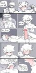  absurd_res animal_humanoid blush canid canid_humanoid canine canine_humanoid clawed_fingers comic dialogue dog_humanoid duo english_text erection floppy_ears genitals handjob hi_res human humanoid izuku_midoriya katsuki_bakugou knot male male/male mammal mammal_humanoid my_hero_academia penetrable_sex_toy penile penis pretty_werewolf sex sex_toy speech_bubble tail text thought_bubble 