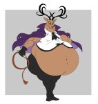  anthro antlers belly big_belly bottomwear clothing deer fangs footwear geometric_background gloves handwear hart_mcarthur_the_iv hi_res horn jacket male mammal musclegut muscular navel necktie overweight pants reagan700 sharp_teeth shirt shoes simple_background smile solo teeth thick_thighs tight_clothing topwear undershirt whip yellow_eyes 