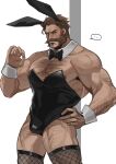  ... algaebog animal_ears arm_hair bara beard black_leotard blush bow bowtie bulge chest_hair covered_navel crossdressing facial_hair feet_out_of_frame fishnet_thighhighs fishnets graves_(league_of_legends) hair_slicked_back hairy highres large_pectorals league_of_legends leg_hair leotard looking_at_viewer male_focus male_playboy_bunny mature_male muscular muscular_male mustache nervous_sweating ok_sign pectorals rabbit_ears strapless strapless_leotard sweat thick_mustache thick_thighs thighhighs thighs wrist_cuffs 