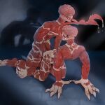  absurd_res after_transformation all_fours anthro brain capcom claws doggystyle duo exposed_muscle female french_kissing from_behind_position hand_on_butt hi_res humanoid inabi invalid_tag kissing licker_(resident_evil) male male/female monster organs penetration red_body red_skin resident_evil sex sharp_teeth teeth vaginal vaginal_penetration 