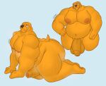  adventure_time all_fours anthro big_nipples big_penis bodily_fluids butt canid canine canis cartoon_network domestic_dog gabgbb genitals hi_res jake_the_dog male mammal musclegut muscular_chubby musk nipples penis solo sweat sweaty_body sweaty_butt yellow_body 