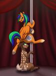  2018 anal anal_vore anus black_nose blue_hair blue_mane blue_tail brown_body brown_fur brown_hooves cloven_hooves cutie_mark dancing deer digital_media_(artwork) dock epoch_(oc) equid equine fan_character feathered_wings feathers female feral folded_wings fur genitals green_eyes green_hair green_mane green_tail grin hair hasbro hi_res hooves male male/female mammal mane multicolored_hair multicolored_mane my_little_pony naarkerotics orange_body orange_feathers orange_fur pegasus pole pole_dancing pussy scut_tail short_tail signature smile spots spotted_body spotted_fur tail two_tone_hair two_tone_mane two_tone_tail underhoof vore wings xyi 