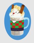  capreoline cinnamon_(spice) dairy_products deer deltarune eggnog female food hi_res inanimate_transformation mammal mug noelle_holiday red_nose reindeer robberdevil simple_background solo transformation undertale_(series) whipped_cream 