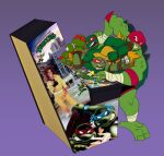  absurd_res angry anthro arcade_machine bandanna beverage drinking fight gaming green_body green_eyes green_skin hi_res kerchief male mask playing_videogame purple_background raphael_(tmnt) reptile rise_of_the_teenage_mutant_ninja_turtles scalie scottforester17 simple_background soda teenage_mutant_ninja_turtles teenage_mutant_ninja_turtles_(1987) teenage_mutant_ninja_turtles_(2003) tmnt_2012 turtle 