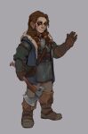  armor axe bag brown_hair clothed clothing digital_media_(artwork) dwarf ear_piercing fantasy female hair hi_res holding_object holding_weapon human humanoid looking_at_viewer makeup mammal melee_weapon middle_eastern_mythology mythology piercing simple_background smile solo tagme tgt1512 weapon 