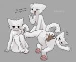  anthro bodily_fluids boy_kisser_(meme) cum cum_in_ass cum_inside cum_on_face domestic_cat felid feline felis genital_fluids male mammal miskaris228 silly_cat_(mauzymice) 