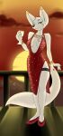  anthro blackbetty breasts canid canine cleavage clothed clothing dress female fennec fox fur helena_(blackbetty) hi_res jewelry looking_at_viewer mammal smile solo white_body white_fur 