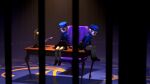  caroline_(persona_5) hat highres justine_(persona_5) night non-web_source persona persona_5 persona_5_the_royal prison sitting table velvet_room 