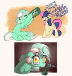  bonbon_(mlp) bottle comic container dialogue drinking earth_pony english_text equid equine female friendship_is_magic gender_fluid hasbro hi_res horn horse lyra_heartstrings_(mlp) mammal my_little_pony pony text unicorn witchtaunter 