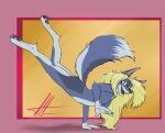  absurd_res anthro blonde_hair blue_body blue_fur breasts butt canid canine canis charity_cross commandercross female fur hair hi_res mammal nipple_piercing nipples piercing solo wolf 
