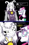  absurd_res are_you_tired_of_being_nice? asriel_dreemurr blush bovid caprine cloak clothing deltarune dialogue eyewear frist44 glasses goat hi_res jewelry locket mammal markings meme necklace ralsei ribbons robe scarf undertale undertale_(series) 