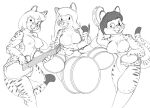  anthro breasts drum felid female genitals group guitar hair hanna-barbera josie_and_the_pussycats josie_mccoy kitsune_youkai leopard mammal melody_valentine monochrome musical_instrument nipples pantherine percussion_instrument plucked_string_instrument pussy simple_background string_instrument tail tambourine trio valerie_brown white_background 