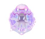  ._. animal_focus artist_name commentary_request ditto floating full_body fusion happy mawari_yado_inori_ootori_maru nihilego no_humans open_mouth outline pokemon pokemon_(creature) purple_background purple_eyes signature smile solo straight-on tentacles white_outline 