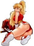  absurdres bag blonde_hair duffel_bag genryuusai_maki highres kim_sung_hwan ponytail shoes sneakers street_fighter tonfa weapon 