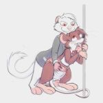  anthro clothed clothing dancing diaper diaper_bulge domestic_ferret duo fetcher groping_from_behind luthor male male/male mammal mouse mouth_play murid murine mustelid musteline pole pole_dancing rodent true_musteline wearing_diaper weasel zen zenfetcher 
