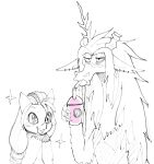  anthro antlers beverage blush broken_horn chimera claws discord_(mlp) draconequus drinking duo earth_pony equid equine female feral friendship_is_magic frown fur hair half-closed_eyes hasbro holding_object hooves horn horse long_hair male mammal mlp_g5 monochrome my_little_pony narrowed_eyes plusplus_pony pony simple_background smoothie straw sunny_starscout_(mlp) white_background 