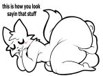  ambiguous_gender anthro bent_over between_cheeks big_butt blush butt domestic_cat duo english_text eyes_closed felid feline felis hi_res huge_butt huge_thighs human inuzu kneeling larger_anthro larger_male male mammal open_mouth silly_cat_(mauzymice) size_difference smaller_ambiguous smaller_human text thick_thighs white_body 