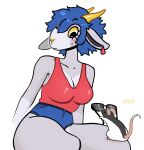  anthro blue_hair boer_goat boots bovid caprine clothed clothing domestic_goat duo eyewear female feral footwear fur goat grey_body grey_fur hair hi_res horn male male/female mammal murid murine rat rodent romantic romantic_couple sunglasses tail white_body white_fur wife zue zueru_(zue) 