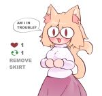  :3 absurd_res animal_humanoid blush cat_humanoid clothed clothing featureless_hands felid felid_humanoid feline feline_humanoid female hi_res humanoid lefantis mammal mammal_humanoid neco-arc open_mouth simple_background solo strip_meme sweater topwear tsukihime type-moon white_background 