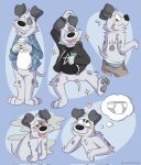  &lt;3 anthro benny_(hryanart) black_nose blue_briefs blue_clothing blue_shirt blue_topwear blue_underwear blush bottomless briefs canid canine canis clothed clothing colored_seam_underwear domestic_dog drugged eyes_closed flannel_shirt fur grey_body grey_fur grey_pawpads hi_res khaki_pants male mammal mushketeery open_mouth pawpads shirt solo star substance_intoxication thinking tighty_whities tongue tongue_out tongue_showing topless topwear underwear white_body white_briefs white_clothing white_fur white_seam_briefs white_seam_underwear white_underwear 