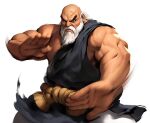  aura bald beard capcom facial_hair gouken muscular muscular_male palm_strike rope_belt scar scar_on_face street_fighter white_hair 