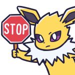 1:1 2023 4_fingers alpha_channel ambiguous_gender digital_media_(artwork) eeveelution endwl feral fingers fur generation_1_pokemon holding_object holding_sign icon jolteon looking_at_viewer low_res neck_tuft nintendo pokemon pokemon_(species) purple_eyes reaction_image sign solo stop_sign tuft white_body white_fur yellow_body yellow_fur 