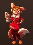  absurd_res alaynakgray anthro aviator_cap awesomenauts backpack barefoot belt canid canine cheek_tuft clothed clothing digital_media_(artwork) dipstick_tail facial_tuft feet female fox fur gloves handwear hat headgear headwear hi_res looking_at_viewer mammal markings mechanical_arm penny_fox pouch_(clothing) simple_background solo tail tail_markings thick_thighs tight_clothing tuft zipper 