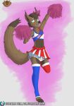 accessory bow_ribbon canid canine canis cheerleader diaper fur girly hair_accessory hair_bow hair_ribbon hi_res lordofnothin1 mammal multicolored_body multicolored_fur pom_poms ribbons two_tone_body two_tone_fur wolf 