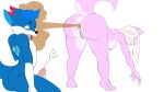  anthro anus bent_over big_breasts blonde_hair breasts canid canine canis cassandra_(el_brapitto) disgust disgusted_face domestic_dog duo ejaculation el_brapitto erection fart fart_cloud fart_fetish farting_on_another farting_on_face female fox genitals hair hi_res male male/female mammal penis phone pink_body pussy 