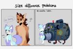  ambiguous_gender anthro black_eyes blue_eyes brown_body brown_fur canid canine duo fox fur hi_res humor iron_butt mammal meme nickelodeon nude purple_body purple_fur size_difference spongebob_squarepants spraykitty teasing white_body white_fur 