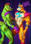  abs anthro biceps borgaraspic clothing duo eyewear feral five_nights_at_freddy&#039;s five_nights_at_freddy&#039;s:_security_breach genitals glamrock_freddy_(fnaf) hi_res humanoid jockstrap male male/male montgomery_gator_(fnaf) muscular muscular_male nails nipples obliques pecs penis ribs scottgames steel_wool_studios sunglasses teeth triceps underwear 