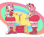  amy_rose anthro big_butt boots butt clothing eulipotyphlan female footwear hedgehog hi_res ineptoutcast_(artist) mammal piko_piko_hammer sega solo sonic_the_hedgehog_(series) wide_hips 