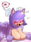  absurd_res anthro big_breasts blush bodily_fluids breasts breath butt dialogue english_text eulipotyphlan fan_character female fur hair hedgehog hi_res mammal moan nude open_mouth panting penetration purple_body purple_fur purple_hair sega shyna_the_hedgehog simple_background solo sonic_the_hedgehog_(series) sweat tail text thick_thighs tongue zettoart 