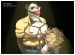  anthro avielsusej ball_gag bear beastars blush bound duo felid fellatio gag genitals giant_panda gouhin_(beastars) hi_res ibuki_(beastars) lion male male/male mammal oral pantherine penile penis rope sex shtarfish 