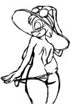  absurd_res anthro butt clothing clothing_pull female foot_ninja15 hat headgear headwear hi_res lagomorph leporid mammal mature_female rabbit rear_view sega sketch solo sonic_the_hedgehog_(series) underwear underwear_pull vanilla_the_rabbit 