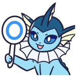  1:1 2023 alpha_channel ambiguous_gender blue_body blue_eyes digital_media_(artwork) eeveelution endwl feral fin frill_(anatomy) generation_1_pokemon holding_object holding_sign icon nintendo pokemon pokemon_(species) reaction_image sign solo vaporeon white_body 