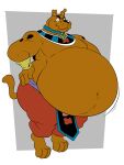  2020 anthro barefoot belly belt big_belly bottomwear bracelet canid canine canis clothed clothing collar collar_tag domestic_dog dragon_ball dragon_ball_super eyebrows feet great_dane hand_on_hip hanna-barbera hi_res jewelry loincloth looking_at_viewer male mammal mastiff molosser mouth_closed navel obese obese_anthro obese_male overweight overweight_anthro overweight_male pants paws raised_tail reagan700 scooby-doo scooby-doo_(series) shirtless shirtless_anthro shirtless_male solo standing tail topless topless_anthro topless_male wide_eyed 