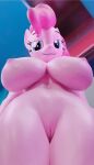  absurd_res anthro big_breasts breasts curvy_figure equid equine female floppyhuman friendship_is_magic genitals hasbro hi_res mammal my_little_pony nipples pink_body pinkie_pie_(mlp) pussy solo thick_thighs voluptuous wide_hips 