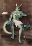  2023 5_fingers 5_toes anthro argonian bald bare_chest barefoot bethesda_softworks bucket claws coldblooded_taipan colored container detailed_background digital_drawing_(artwork) digital_media_(artwork) facial_scar feet fingers floor fog full-length_portrait green_body green_scales hi_res horn horn_jewelry horn_ring inside jewelry kefirchik7 lizard looking_at_viewer magazine male mouth_closed multi_horn muscular portrait pupils reptile ring_(jewelry) sauna scales scalie scar skyrim slit_pupils smile smiling_at_viewer solo tail the_elder_scrolls toes towel wood wood_floor 