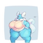  big_breasts big_butt blush breasts butt female generation_1_pokemon hi_res lightmizano nintendo pokemon pokemon_(species) shell short_stack simple_background solo thick_thighs wartortle 