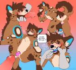  &lt;3 4_toes 5_fingers absurd_res african_wild_dog anatomically_correct anatomically_correct_genitalia anatomically_correct_penis anthro anus backsack balls bent_over biped black_nose blue_anus blue_eyes blue_pawpads blue_penis blush brown_body brown_fur butt canid canine chastity_cage chastity_device clenched_teeth dingothh erection feet fingering fingers floating_hands floating_hearts fur genitals girly hands_in_mouth hi_res holding_chin looking_at_viewer looking_back looking_pleasured lying male mammal masturbation mouth_play multicolored_body multicolored_ears multicolored_fur multiple_poses multiple_positions nude on_back open_mouth oral oral_masturbation oral_penetration pawpads paws penetration penis pink_chastity_cage pose presenting presenting_anus presenting_hindquarters raised_paw raised_tail solo speech_bubble spots spread_butt spread_legs spreading submissive submissive_male tail teegandoggo teeth teeth_showing text toes tongue tuft worried 